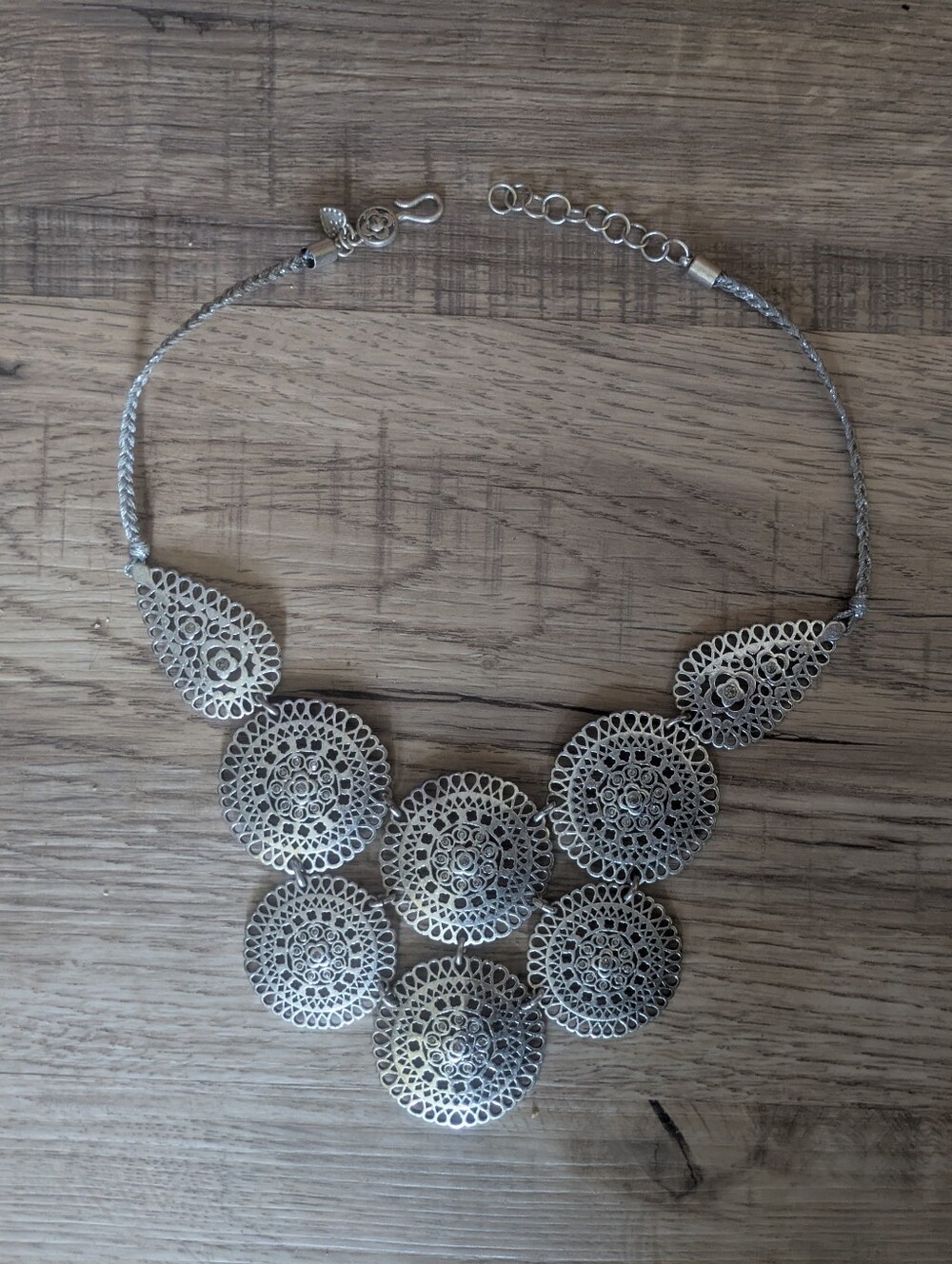 Stella & Dot Medina Silver Tone Statement Necklace - Women Jewelry
